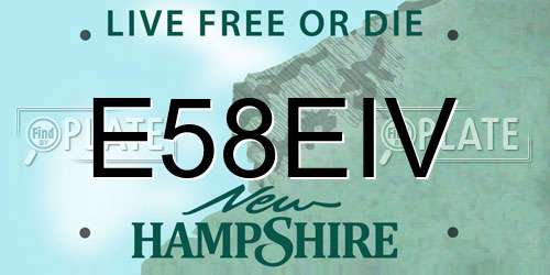 E58EIV New Hampshire License Plate