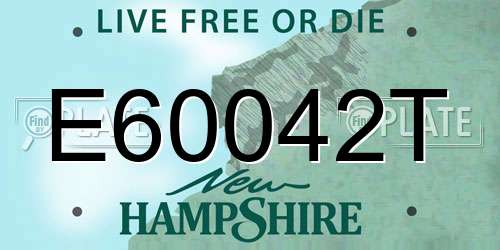 E60042T New Hampshire License Plate
