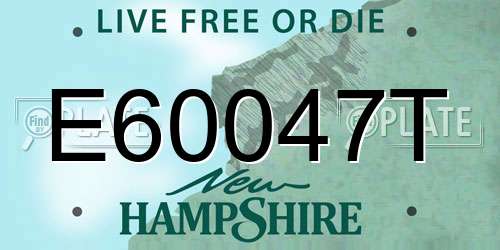 E60047T New Hampshire License Plate