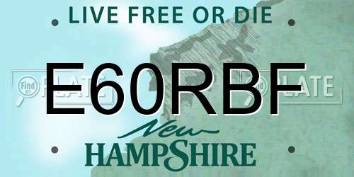 E60RBF New Hampshire License Plate