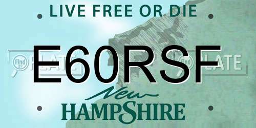 E60RSF New Hampshire License Plate