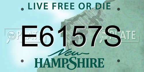 E6157S New Hampshire License Plate