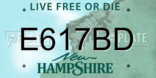 E617BD New Hampshire License Plate