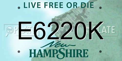 E6220K New Hampshire License Plate