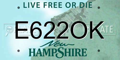 E622OK New Hampshire License Plate