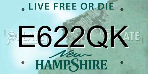 E622QK New Hampshire License Plate