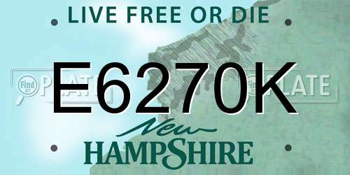 E6270K New Hampshire License Plate