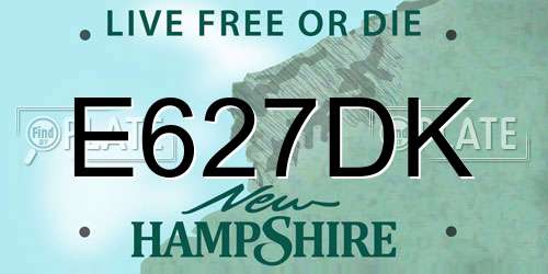 E627DK New Hampshire License Plate