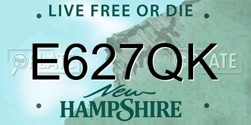 E627QK New Hampshire License Plate
