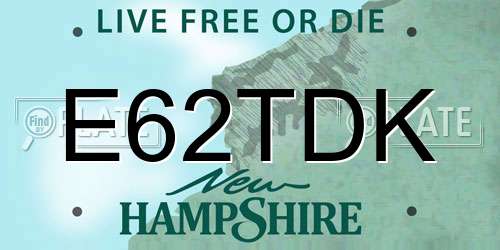 E62TDK New Hampshire License Plate
