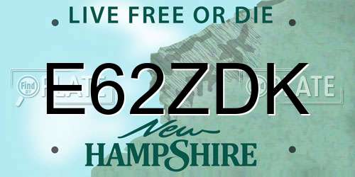E62ZDK New Hampshire License Plate