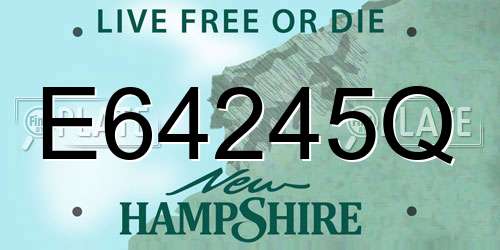 E64245Q New Hampshire License Plate
