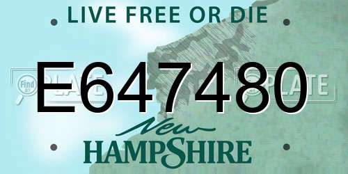 E647480 New Hampshire License Plate