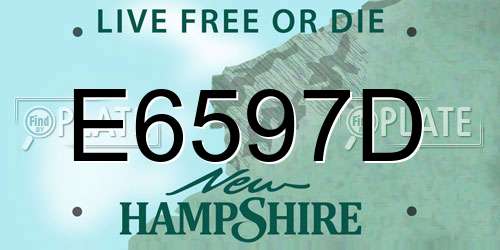E6597D New Hampshire License Plate