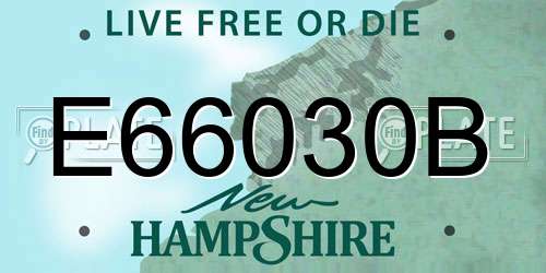 E66030B New Hampshire License Plate
