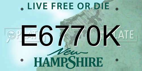 E6770K New Hampshire License Plate