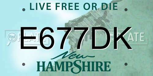 E677DK New Hampshire License Plate