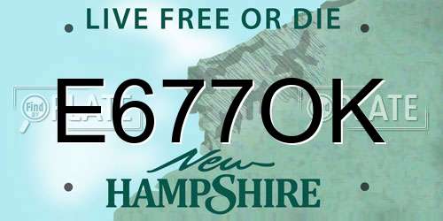 E677OK New Hampshire License Plate