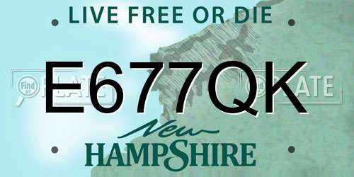E677QK New Hampshire License Plate