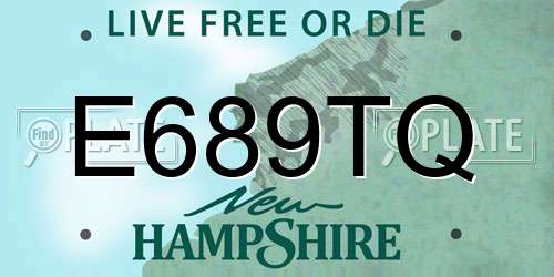 E689TQ New Hampshire License Plate