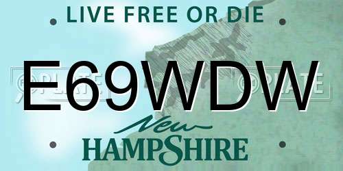 E69WDW New Hampshire License Plate