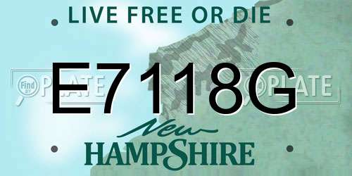 E7118G New Hampshire License Plate