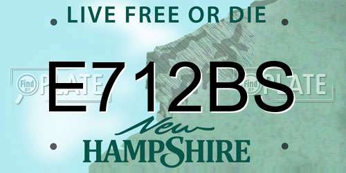 E712BS New Hampshire License Plate