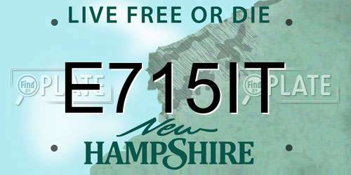 E715IT New Hampshire License Plate