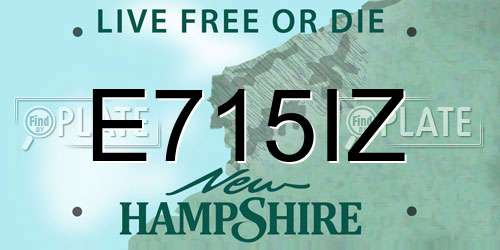 E715IZ New Hampshire License Plate