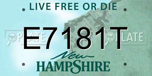 E7181T New Hampshire License Plate