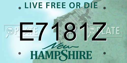 E7181Z New Hampshire License Plate