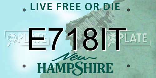 E718IT New Hampshire License Plate