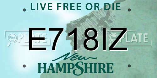 E718IZ New Hampshire License Plate