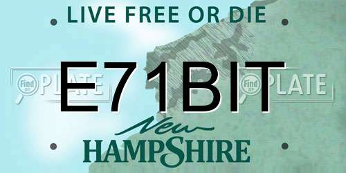 E71BIT New Hampshire License Plate