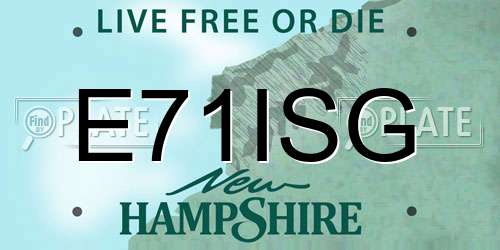 E71ISG New Hampshire License Plate