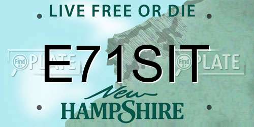 E71SIT New Hampshire License Plate