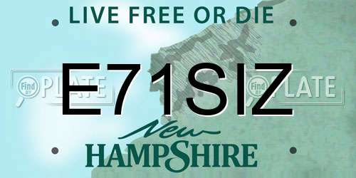 E71SIZ New Hampshire License Plate