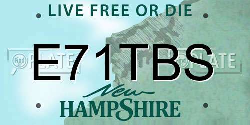 E71TBS New Hampshire License Plate
