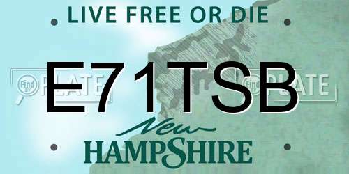 E71TSB New Hampshire License Plate
