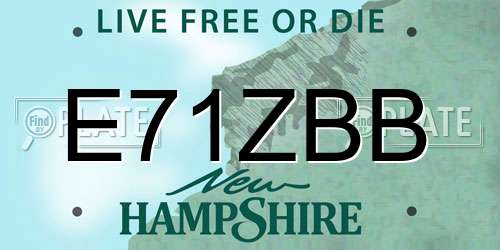 E71ZBB New Hampshire License Plate