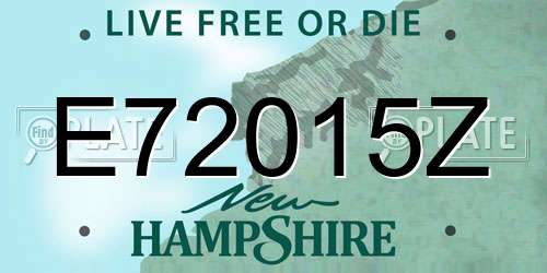 E72015Z New Hampshire License Plate