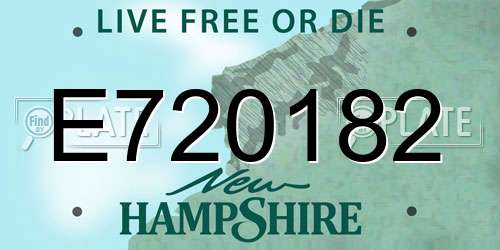 E720182 New Hampshire License Plate