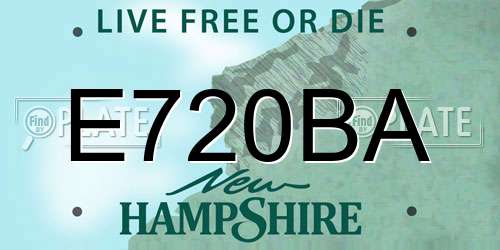 E720BA New Hampshire License Plate