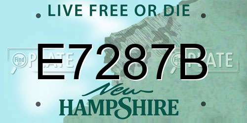 E7287B New Hampshire License Plate