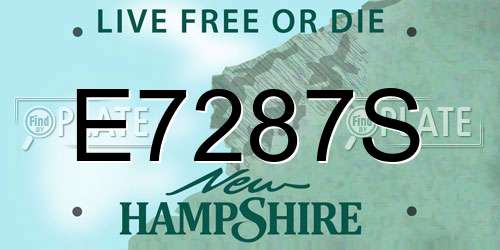 E7287S New Hampshire License Plate