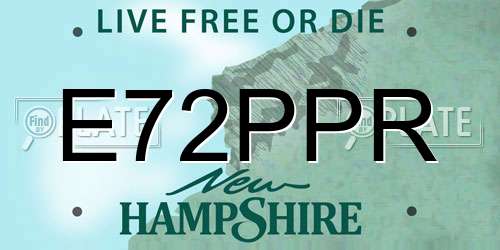 E72PPR New Hampshire License Plate