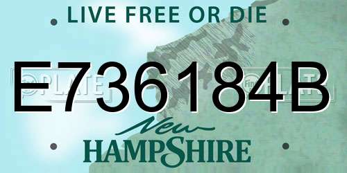 E736184B New Hampshire License Plate