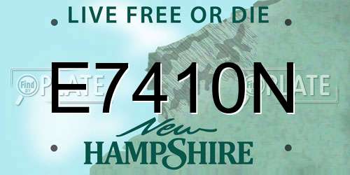 E7410N New Hampshire License Plate