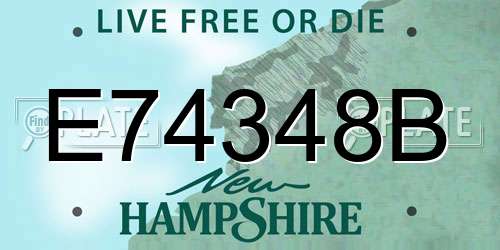 E74348B New Hampshire License Plate