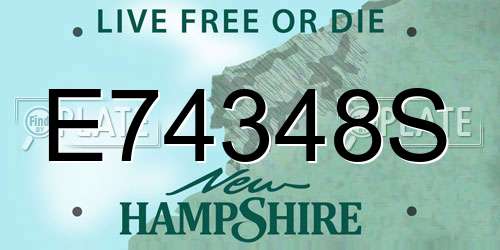 E74348S New Hampshire License Plate